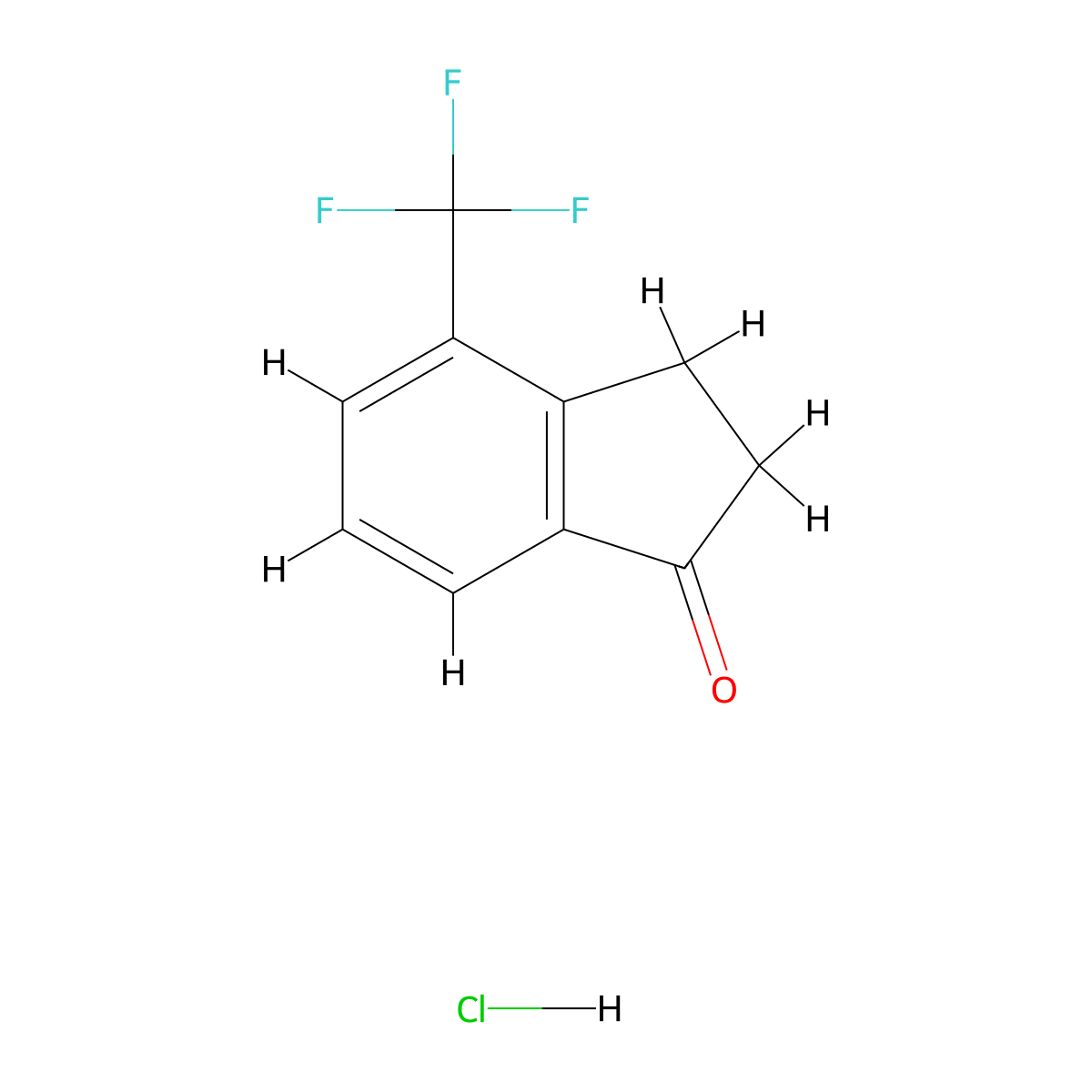 4-(Trifluoromethyl)-2,3-dihydro-1H-inden-1-one hcl molecular structure, CAS 2177267-51-3