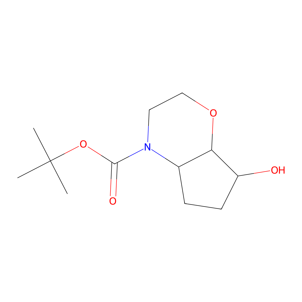 tert-butyl (4aR,7R,7aR)-7-hydroxy-3,4a,5,6,7,7a-hexahydro-2H-cyclopenta[b][1,4]oxazine-4-carboxylate molecular structure, CAS 2177267-60-4