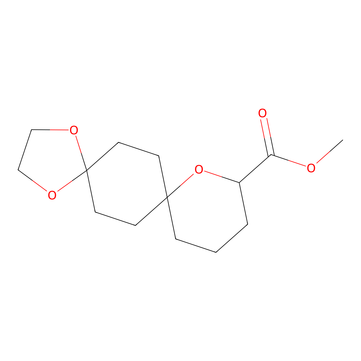 Methyl 1,4,9-trioxadispiro[4.2.58.25]pentadecane-10-carboxylate molecular structure, CAS 2177267-63-7