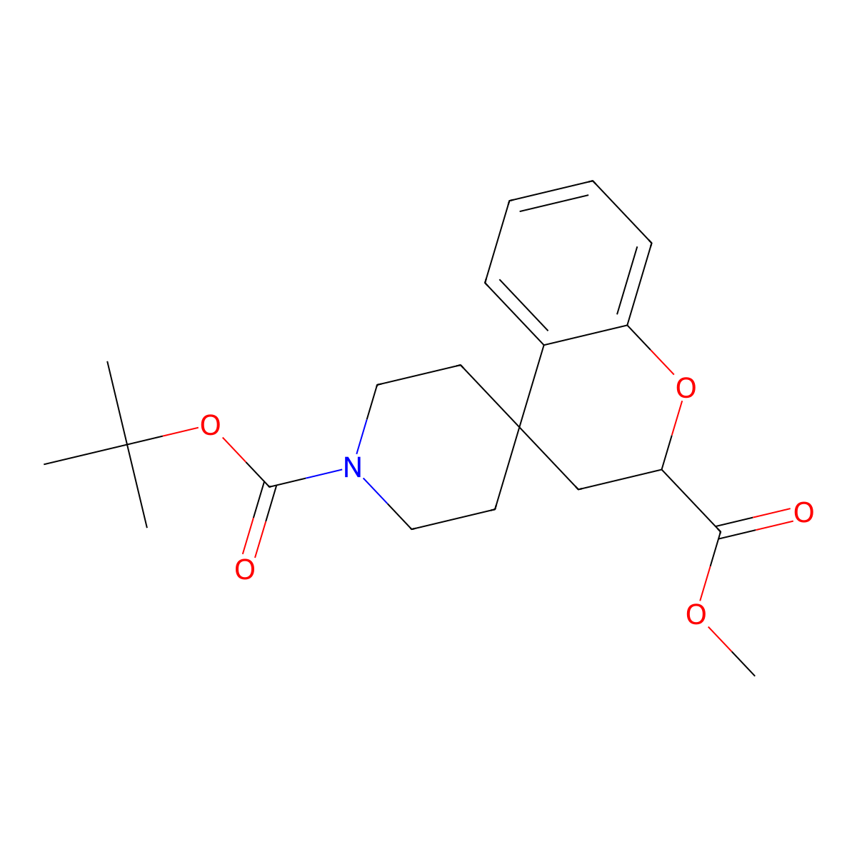 1'-Tert-butyl 2-methyl spiro[chroman-4,4'-piperidine]-1',2-dicarboxylate molecular structure, CAS 2177267-64-8