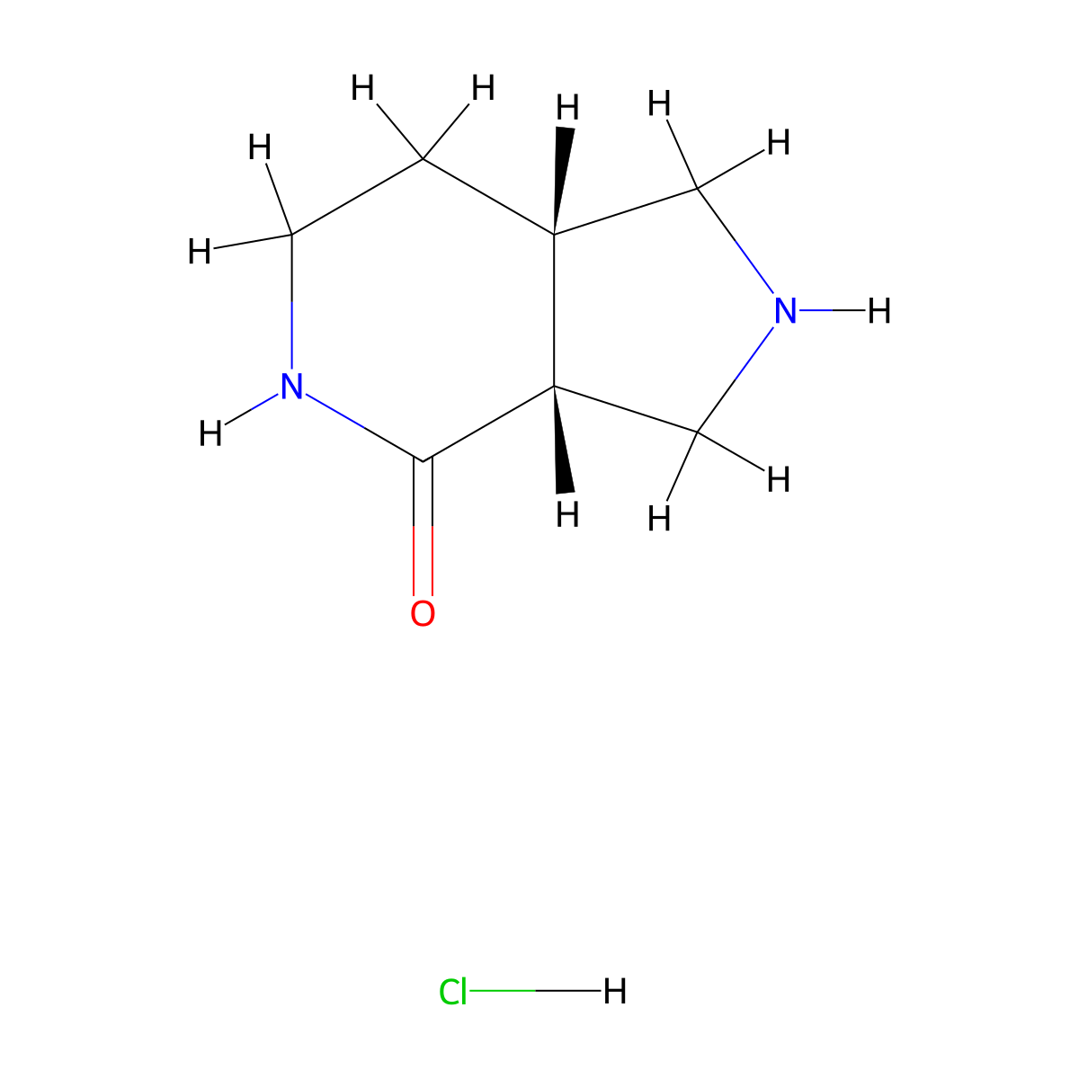 (3aR,7aS)-1,2,3,3a,5,6,7,7a-octahydropyrrolo[3,4-c]pyridin-4-one;hydrochloride molecular structure, CAS 2177267-66-0