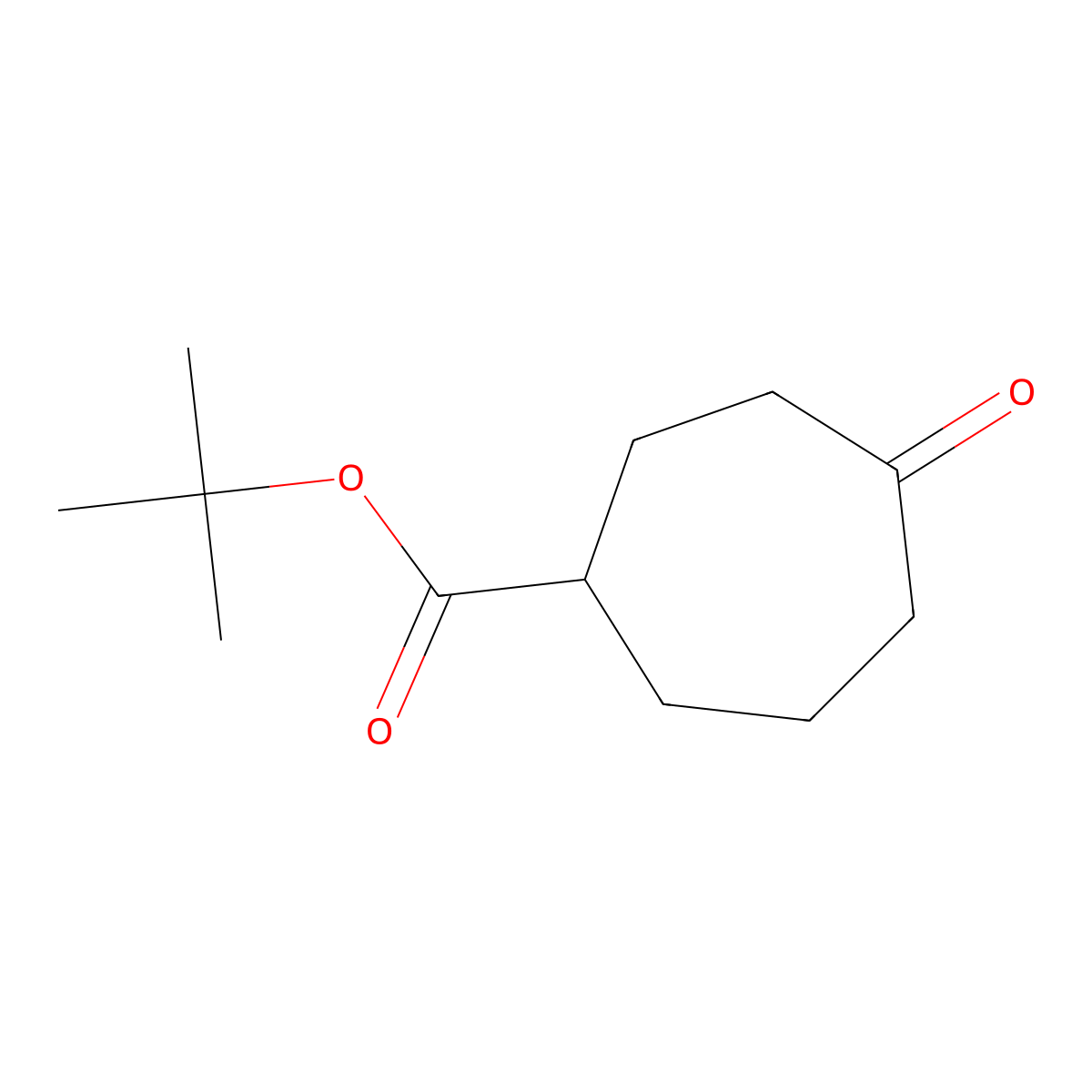 Tert-butyl 4-oxocycloheptanecarboxylate molecular structure, CAS 2177267-77-3