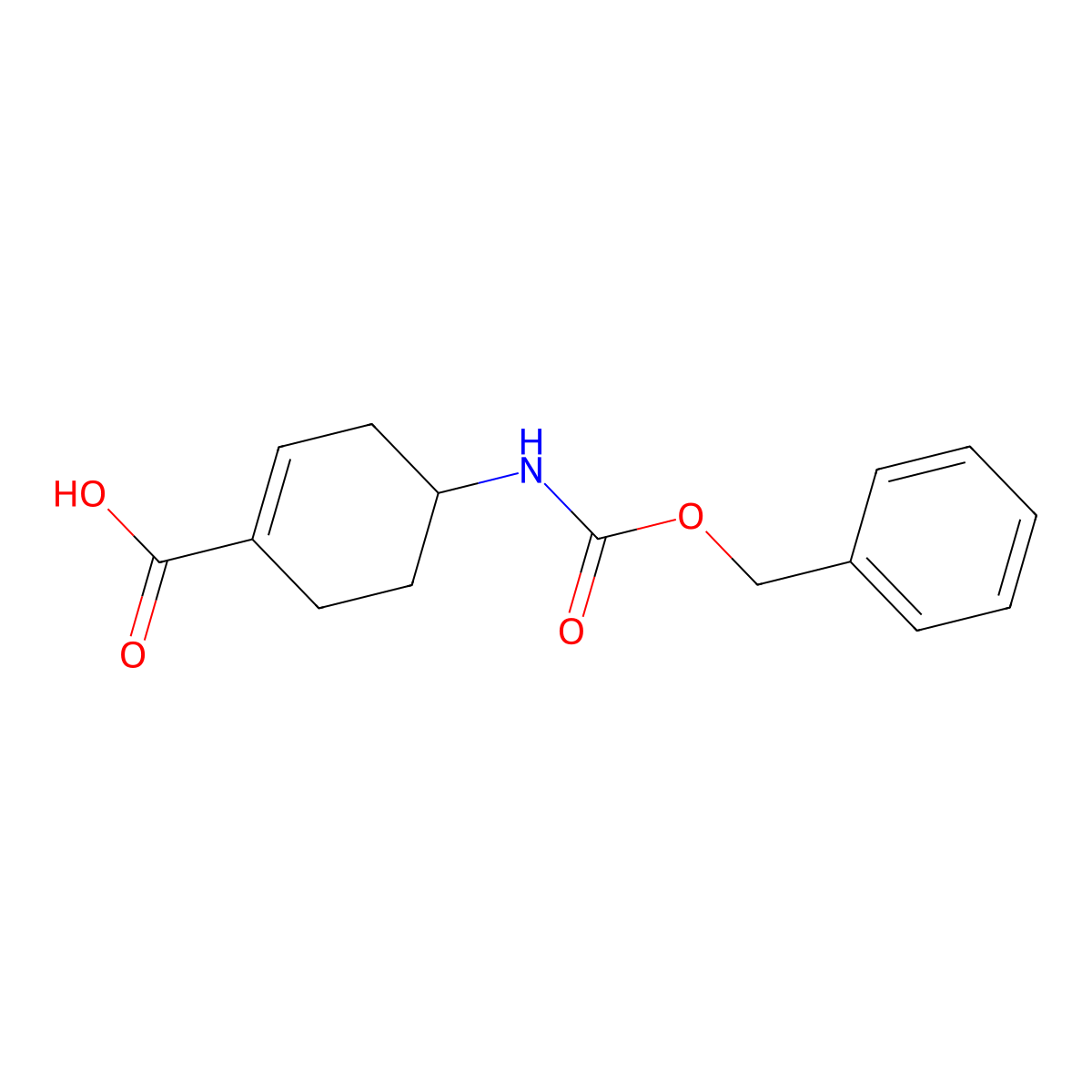 4-{[(Benzyloxy)carbonyl]amino}cyclohex-1-ene-1-carboxylic acid molecular structure, CAS 2177274-20-1