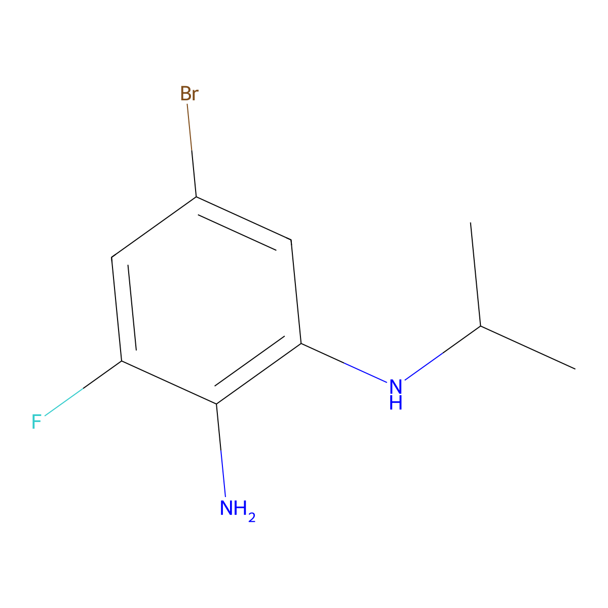 5-Bromo-3-fluoro-N1-isopropylbenzene-1,2-diamine molecular structure, CAS 2177297-22-0