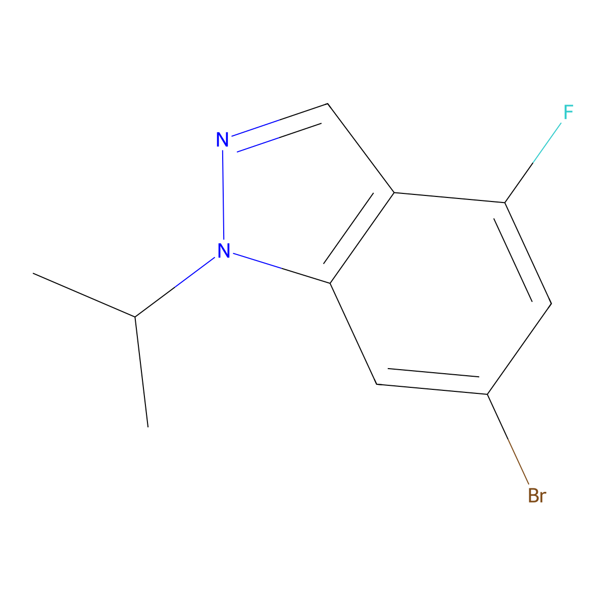 6-Bromo-4-fluoro-1-isopropyl-1H-indazole molecular structure, CAS 2177297-38-8