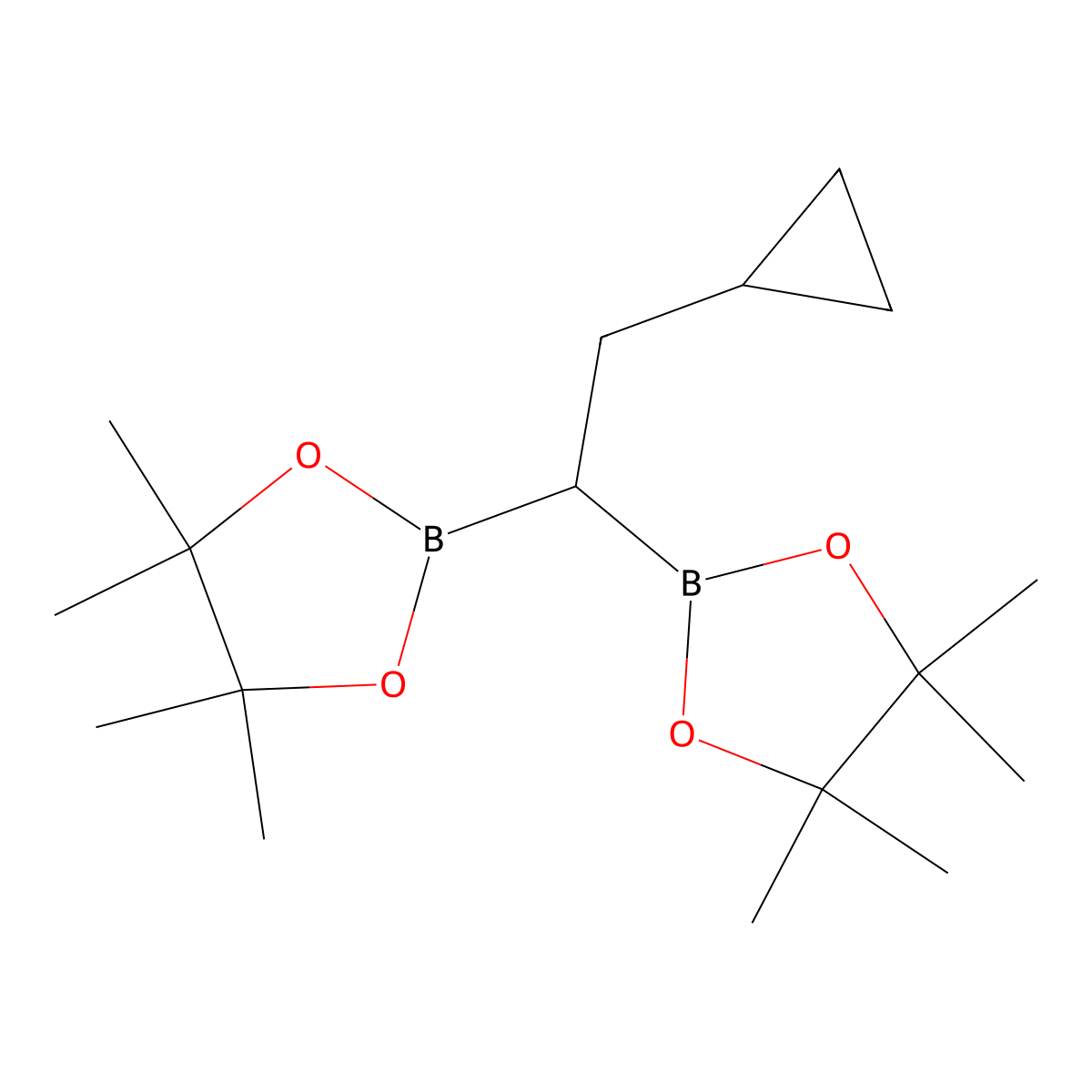 2-[2-Cyclopropyl-1-(4,4,5,5-tetramethyl-1,3,2-dioxaborolan-2-yl)ethyl]-4,4,5,5-tetramethyl-1,3,2-dioxaborolane molecular structure, CAS 2177306-77-1