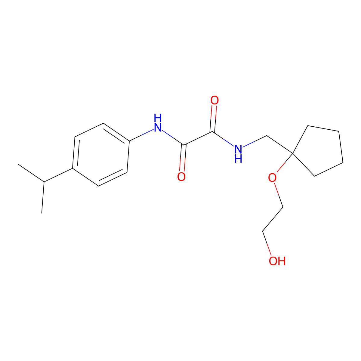 N1-((1-(2-hydroxyethoxy)cyclopentyl)methyl)-N2-(4-isopropylphenyl)oxalamide molecular structure, CAS 2177365-62-5