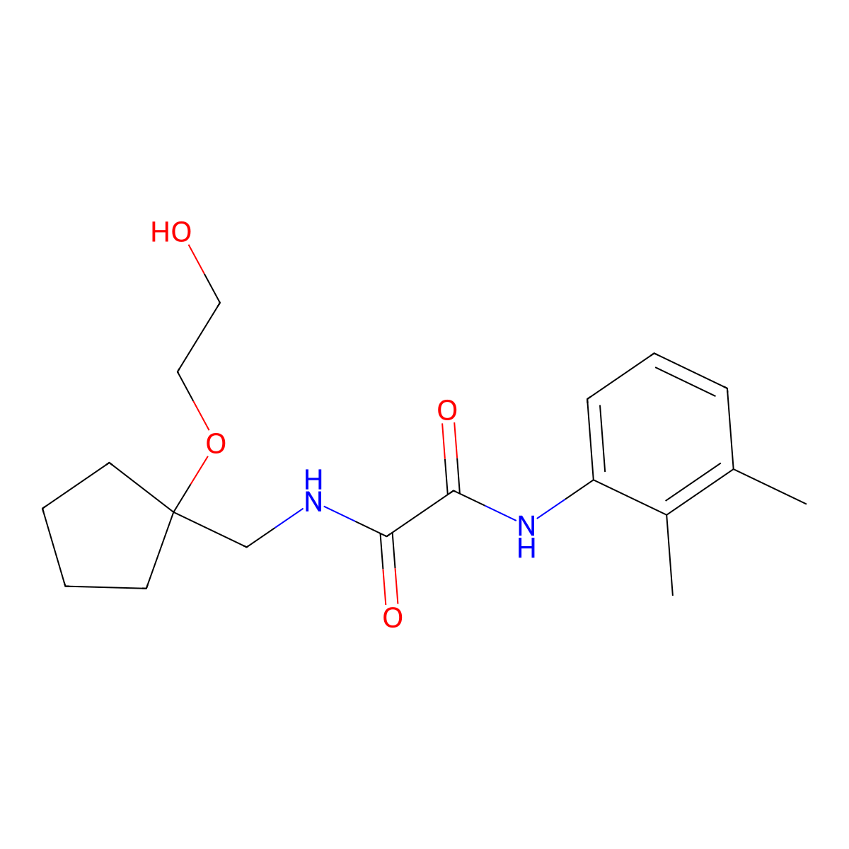 N1-(2,3-dimethylphenyl)-N2-((1-(2-hydroxyethoxy)cyclopentyl)methyl)oxalamide molecular structure, CAS 2177365-76-1