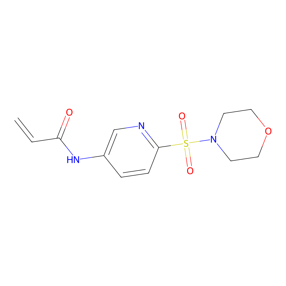 N-(6-(morpholinosulfonyl)pyridin-3-yl)acrylamide molecular structure, CAS 2177366-22-0