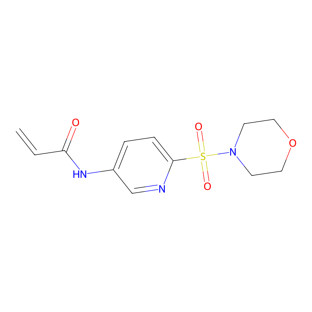 N-(6-(morpholinosulfonyl)pyridin-3-yl)acrylamide molecular structure, CAS 2177366-22-0