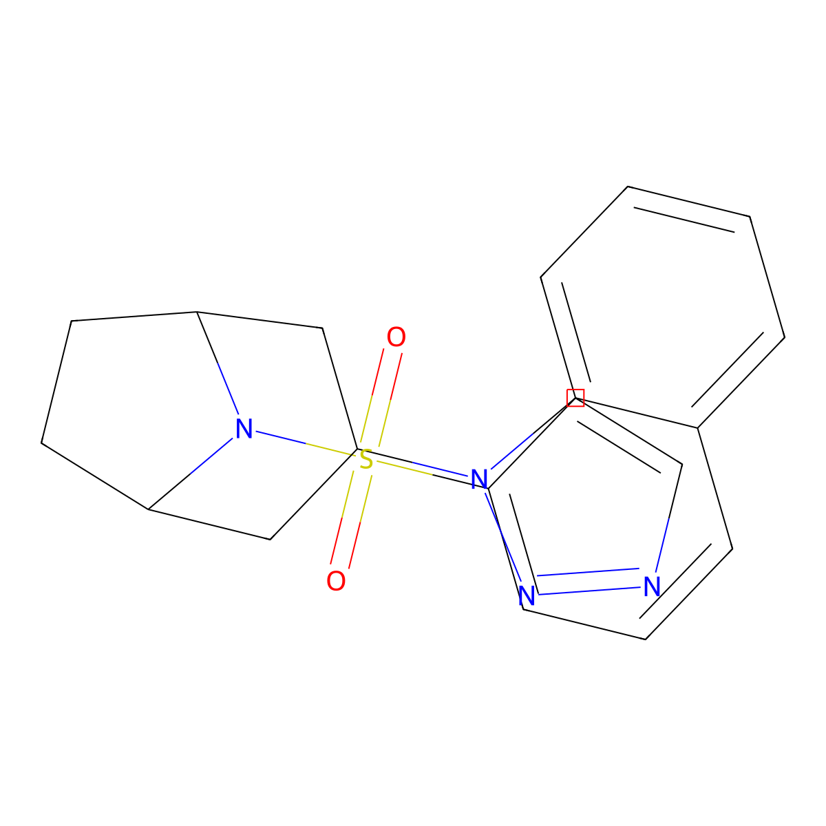 8-(naphthalene-1-sulfonyl)-3-(1H-1,2,3-triazol-1-yl)-8-azabicyclo[3.2.1]octane molecular structure, CAS 2177366-24-2