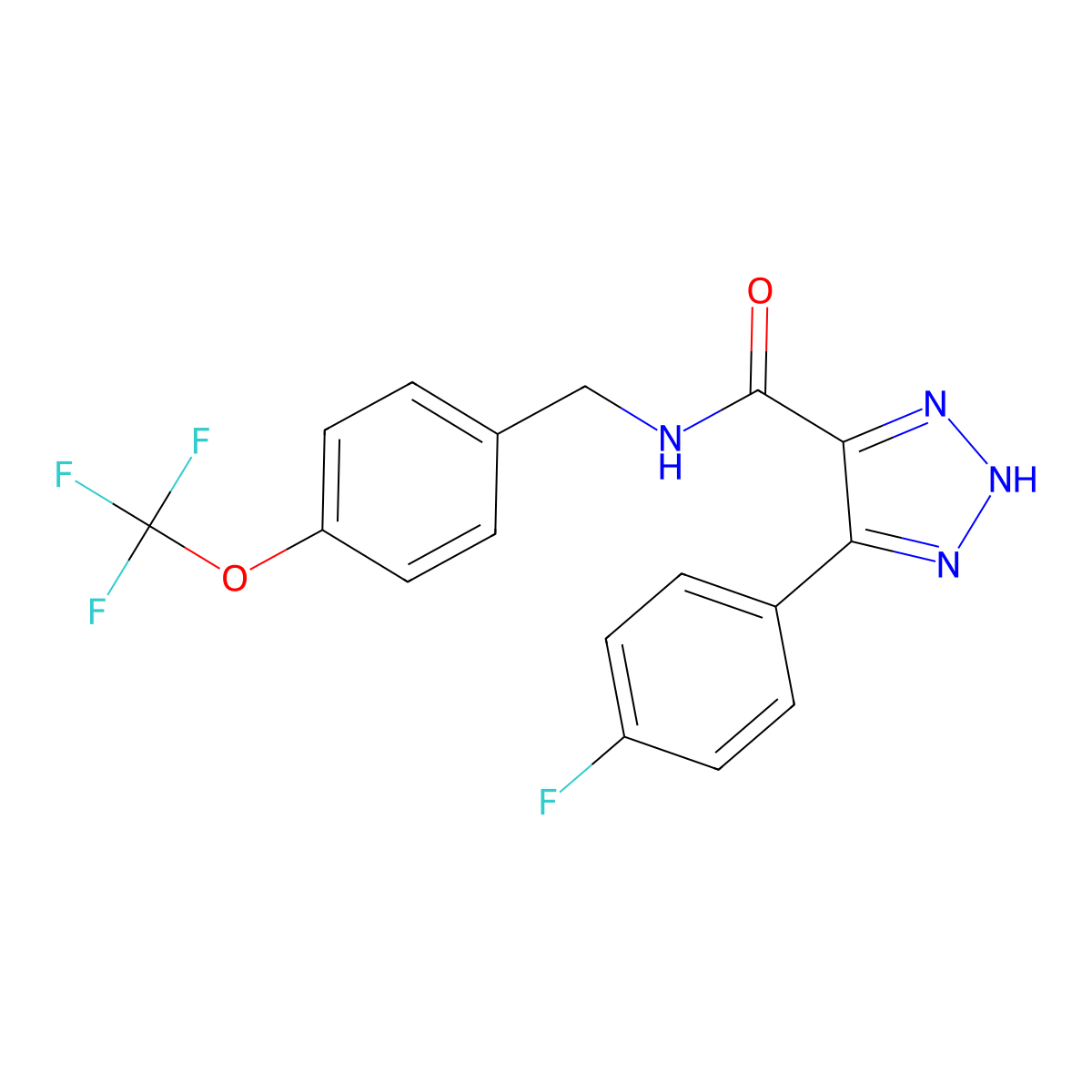 4-(4-fluorophenyl)-N-(4-(trifluoromethoxy)benzyl)-1H-1,2,3-triazole-5-carboxamide molecular structure, CAS 2177366-26-4