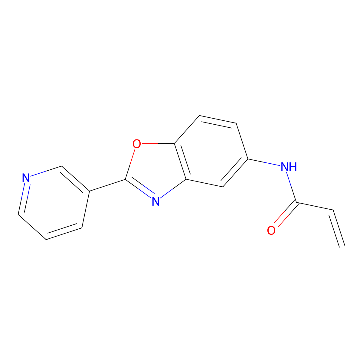 N-(2-(pyridin-3-yl)benzo[d]oxazol-5-yl)acrylamide molecular structure, CAS 2177366-40-2