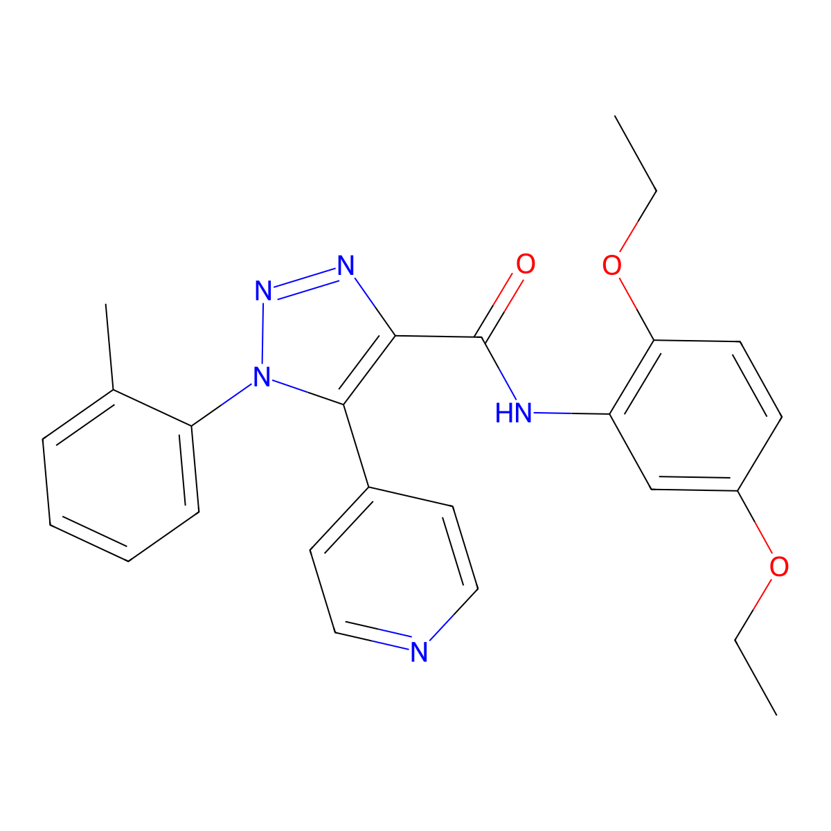 N-(2,5-diethoxyphenyl)-1-(2-methylphenyl)-5-(pyridin-4-yl)-1H-1,2,3-triazole-4-carboxamide molecular structure, CAS 2177366-44-6