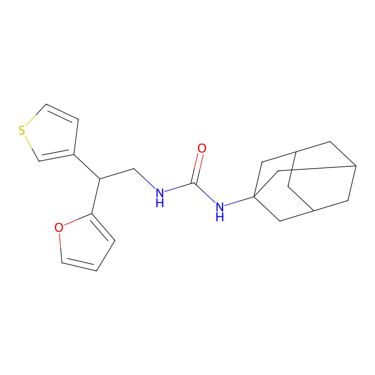 1-(Adamantan-1-yl)-3-[2-(furan-2-yl)-2-(thiophen-3-yl)ethyl]urea molecular structure, CAS 2177366-48-0