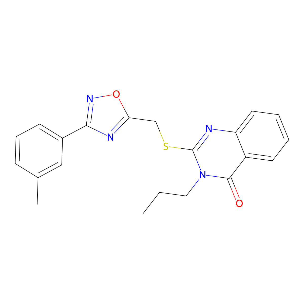 2-({[3-(3-Methylphenyl)-1,2,4-oxadiazol-5-yl]methyl}sulfanyl)-3-propyl-3,4-dihydroquinazolin-4-one molecular structure, CAS 2177450-04-1