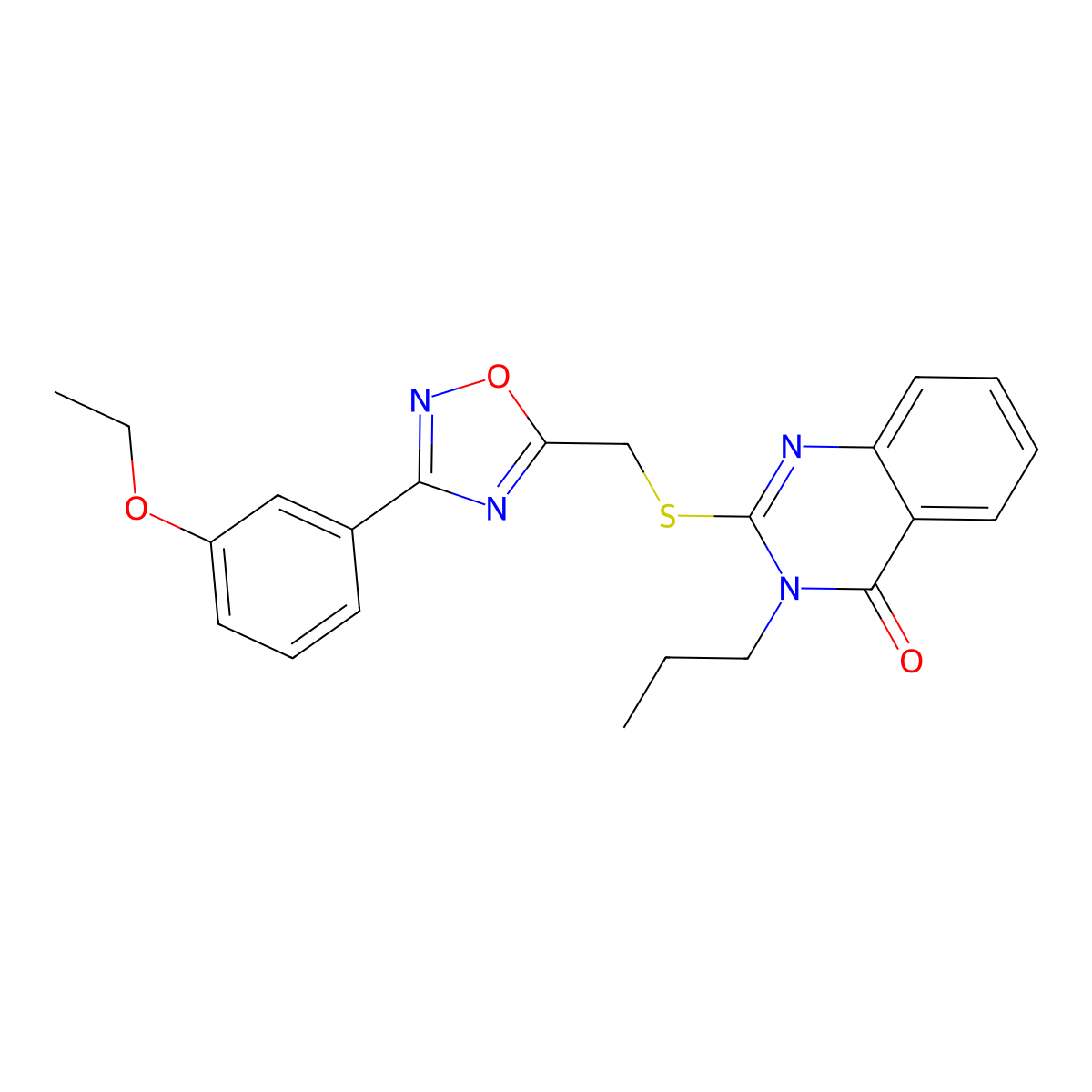 2-(((3-(3-ethoxyphenyl)-1,2,4-oxadiazol-5-yl)methyl)thio)-3-propylquinazolin-4(3H)-one molecular structure, CAS 2177450-06-3