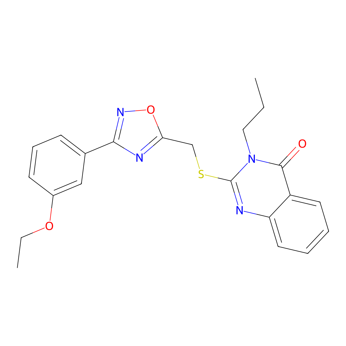 2-(((3-(3-ethoxyphenyl)-1,2,4-oxadiazol-5-yl)methyl)thio)-3-propylquinazolin-4(3H)-one molecular structure, CAS 2177450-06-3