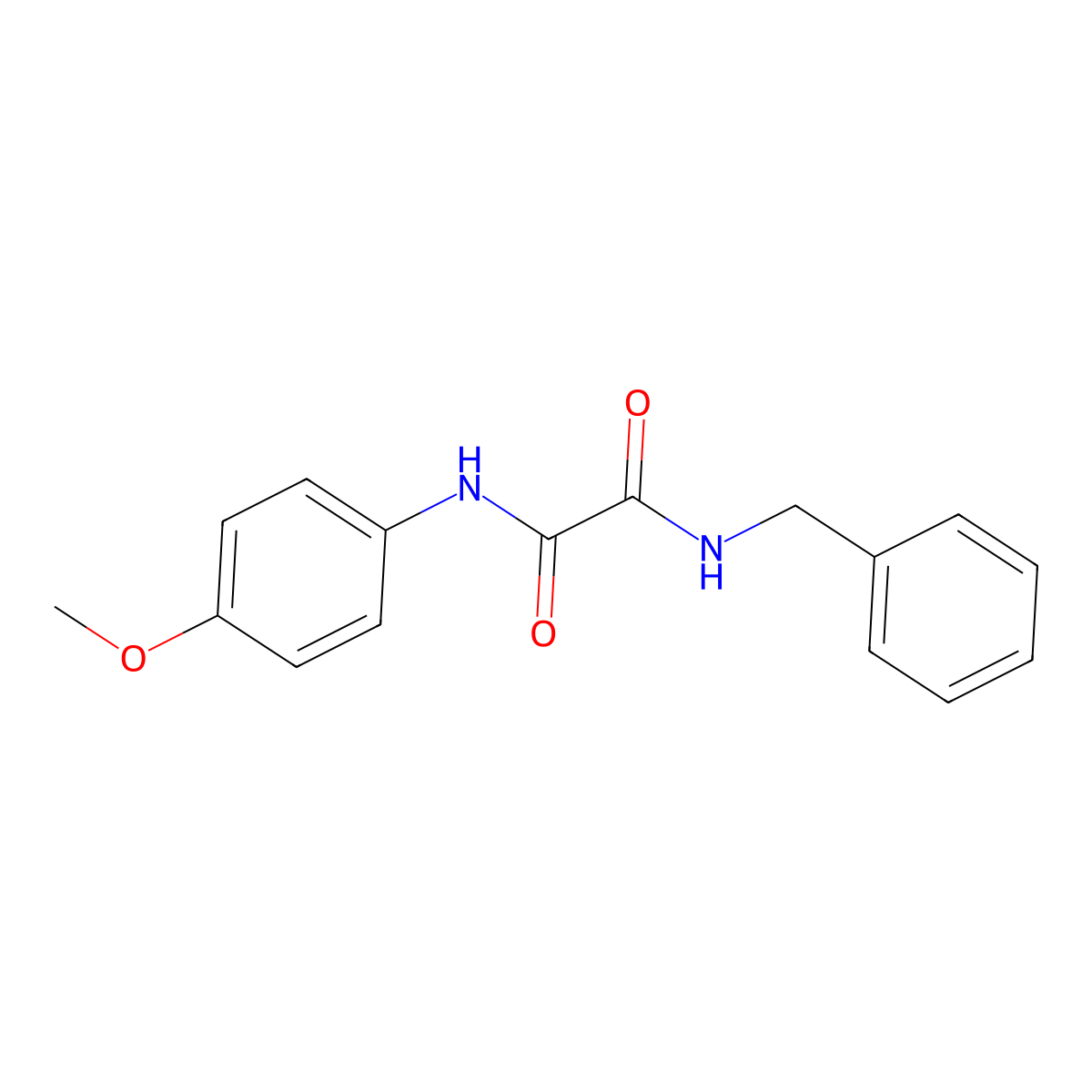 N-benzyl-N'-(4-methoxyphenyl)oxamide molecular structure, CAS 21775-46-2