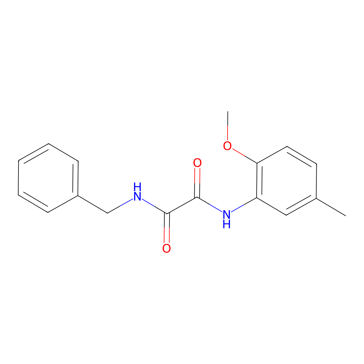 N-benzyl-N'-(2-methoxy-5-methylphenyl)ethanediamide molecular structure, CAS 21775-81-5