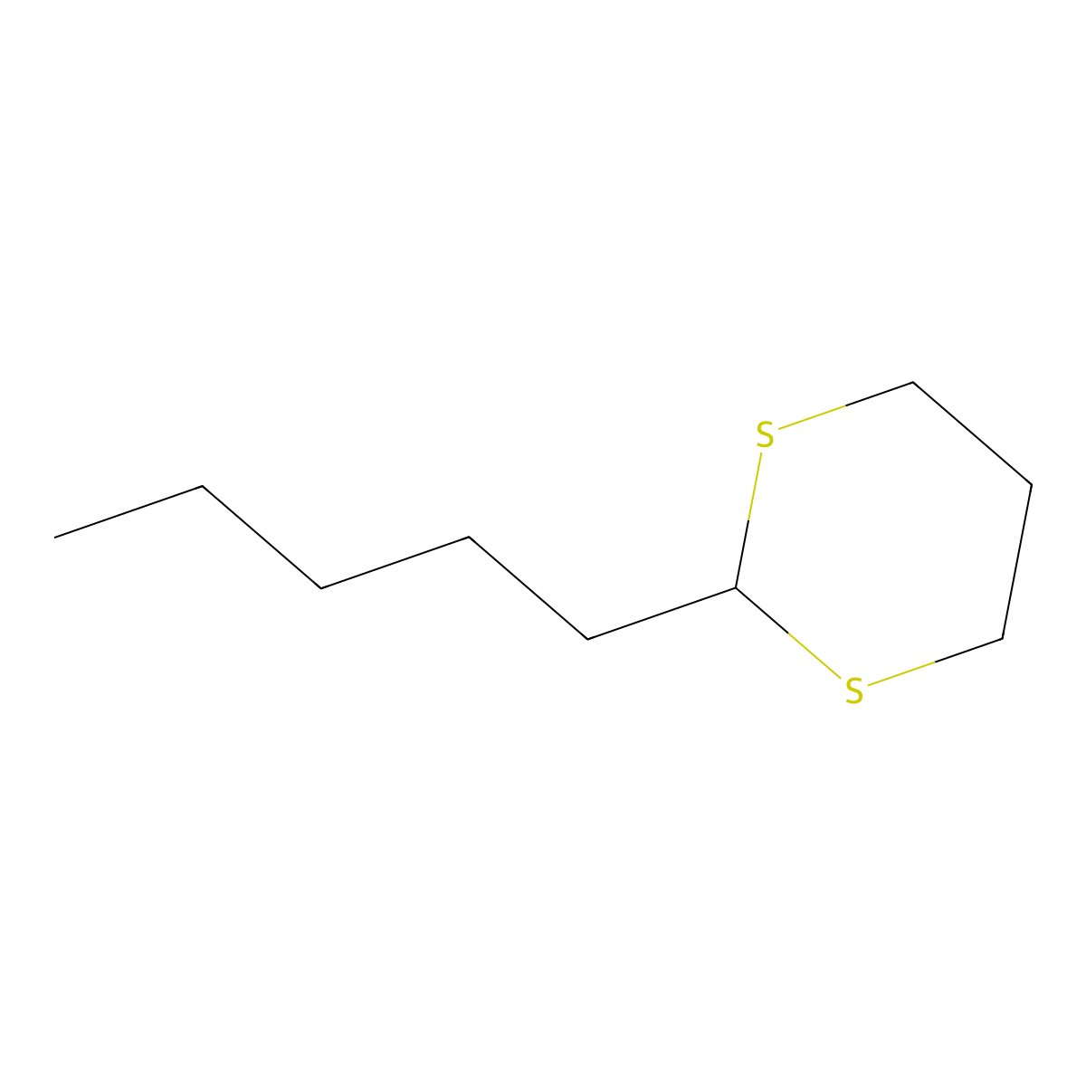 Hexanal-1,3-dithiane molecular structure, CAS 21777-32-2