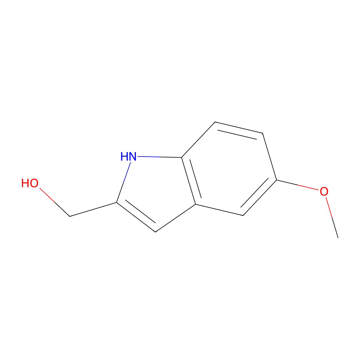 (5-methoxy-1H-indol-2-yl)methanol molecular structure, CAS 21778-77-8