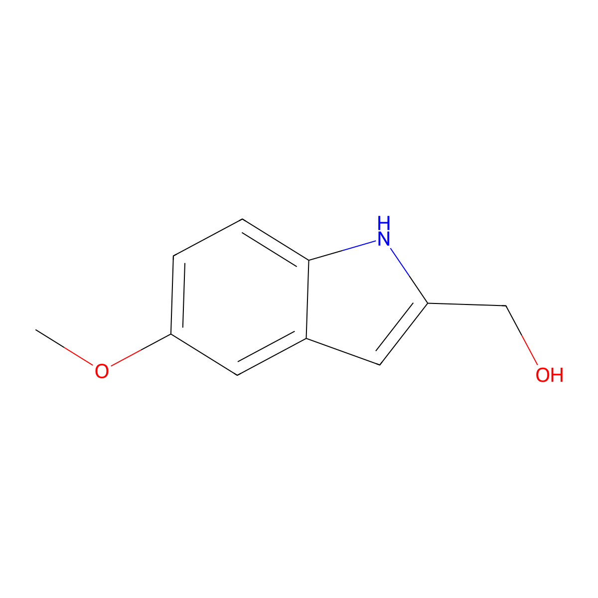 (5-methoxy-1H-indol-2-yl)methanol molecular structure, CAS 21778-77-8