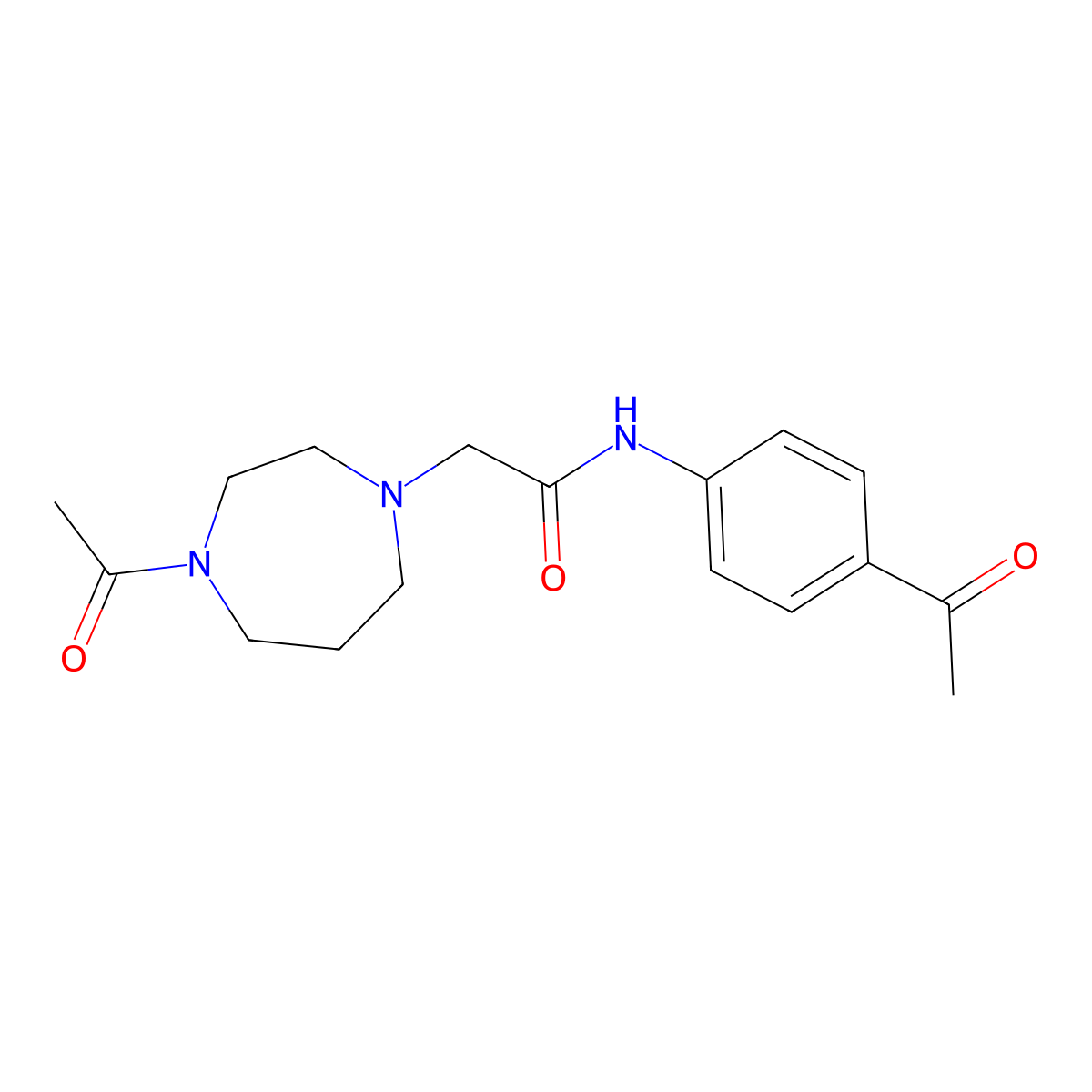 2-(4-acetyl-1,4-diazepan-1-yl)-N-(4-acetylphenyl)acetamide molecular structure, CAS 2177846-53-4
