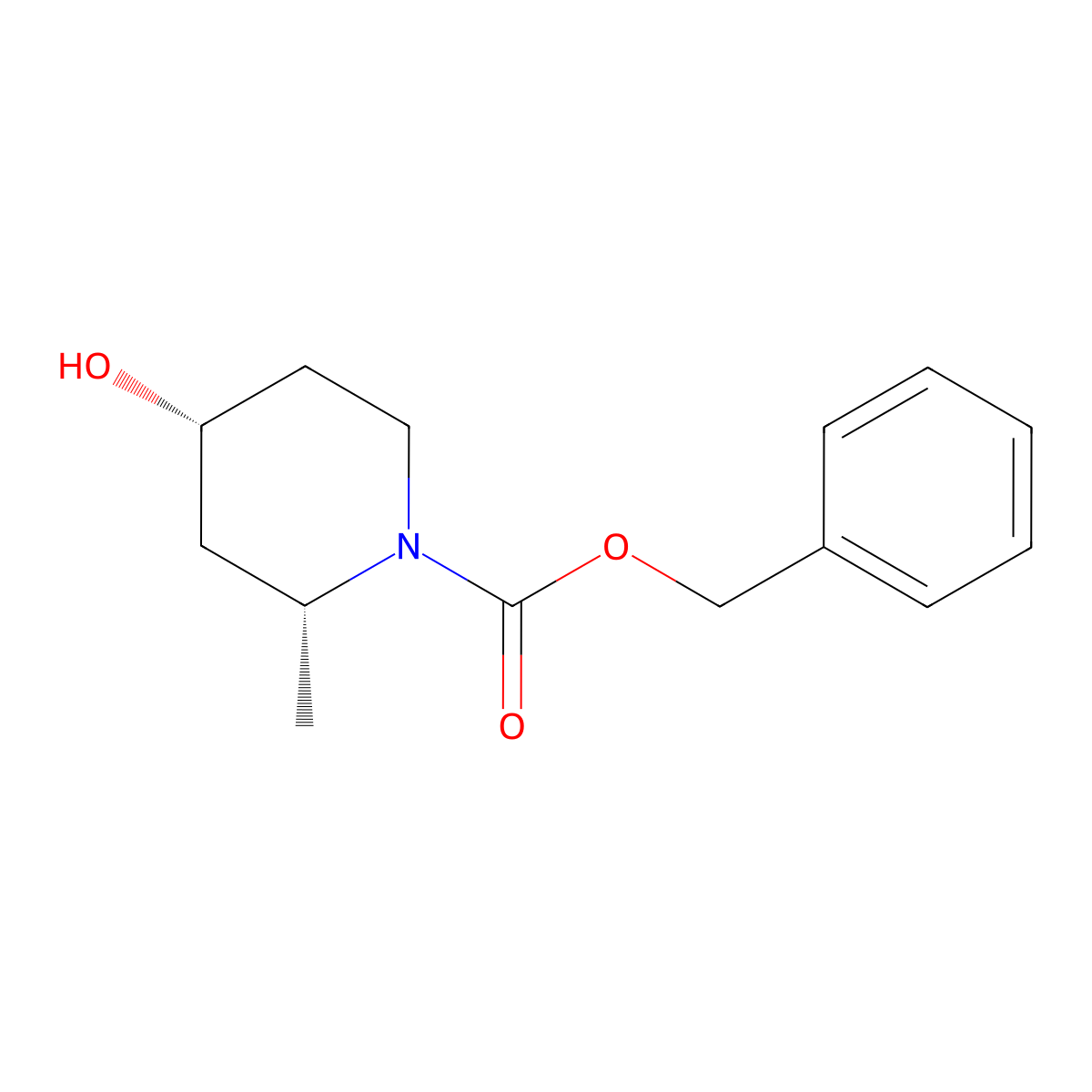 rac-benzyl (2R,4R)-4-hydroxy-2-methylpiperidine-1-carboxylate molecular structure, CAS 217795-86-3