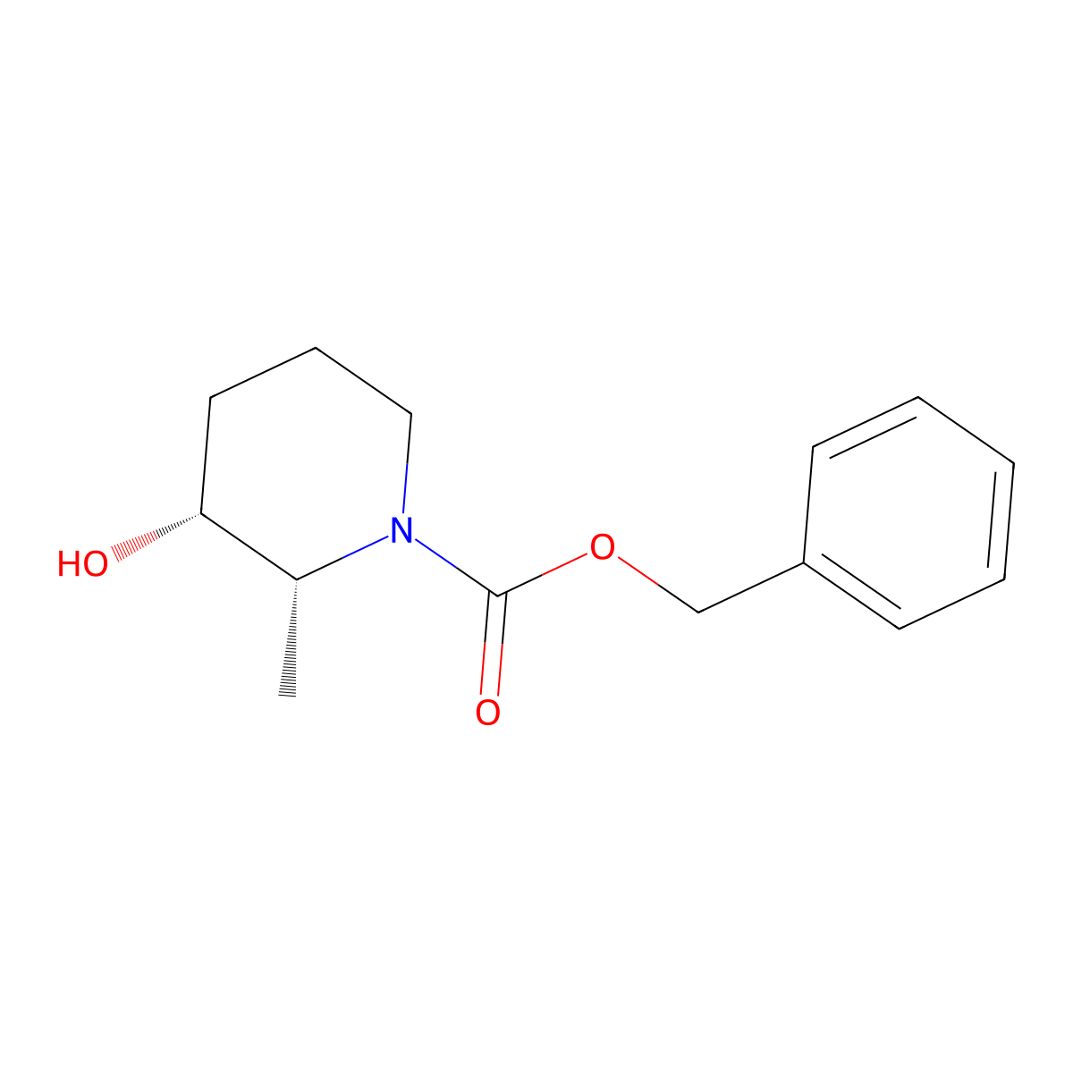 rac-benzyl (2R,3R)-3-hydroxy-2-methylpiperidine-1-carboxylate molecular structure, CAS 217795-87-4