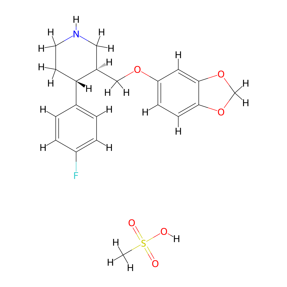 Paroxetine Mesylate molecular structure, CAS 217797-14-3