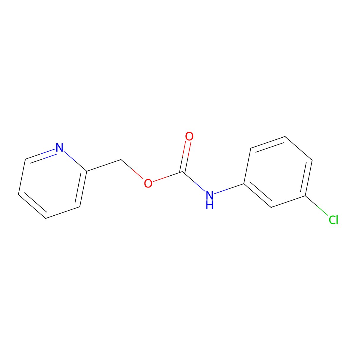 pyridin-2-ylmethyl N-(3-chlorophenyl)carbamate molecular structure, CAS 21780-36-9