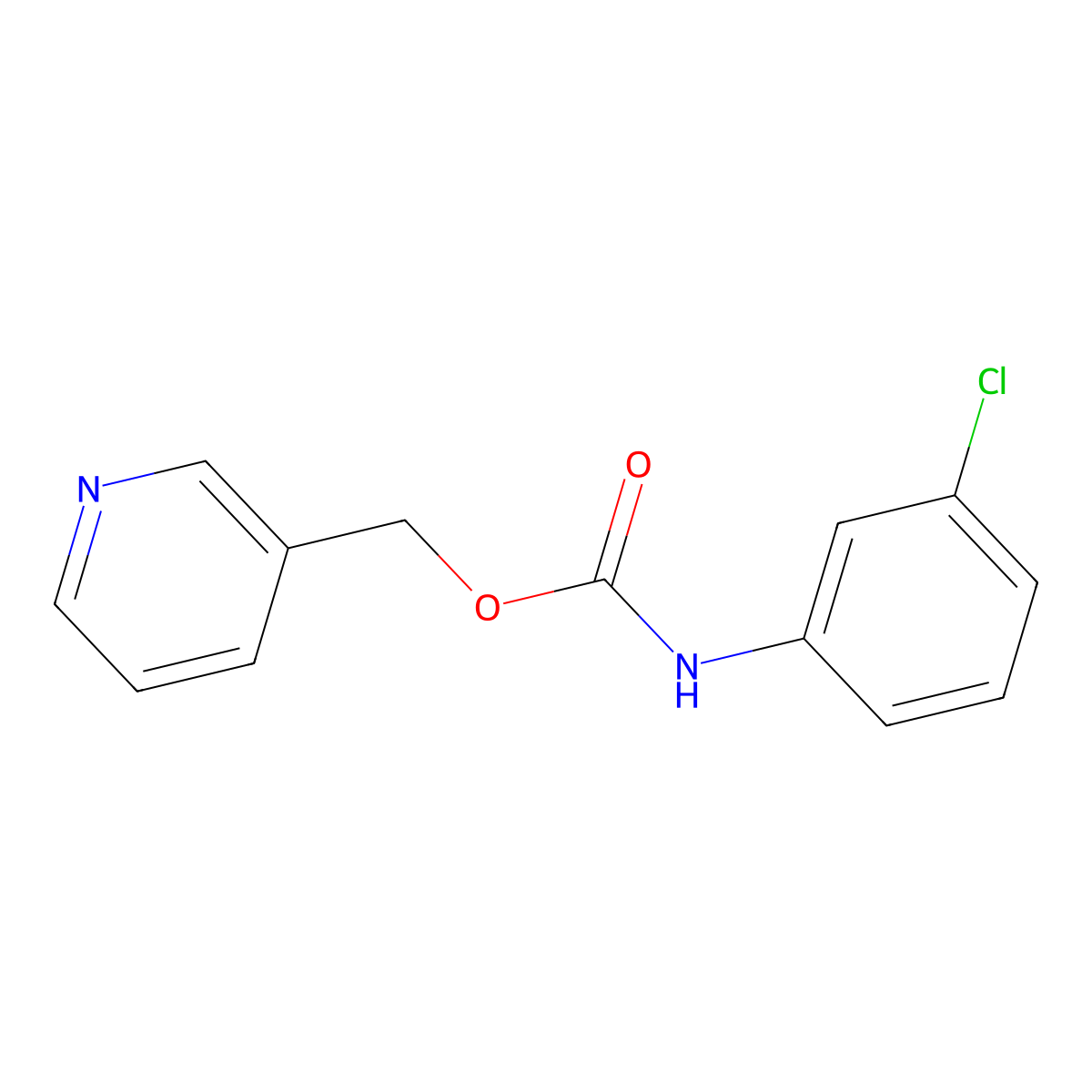 3-Pyridylmethyl N-(3-chlorophenyl)carbamate molecular structure, CAS 21780-37-0