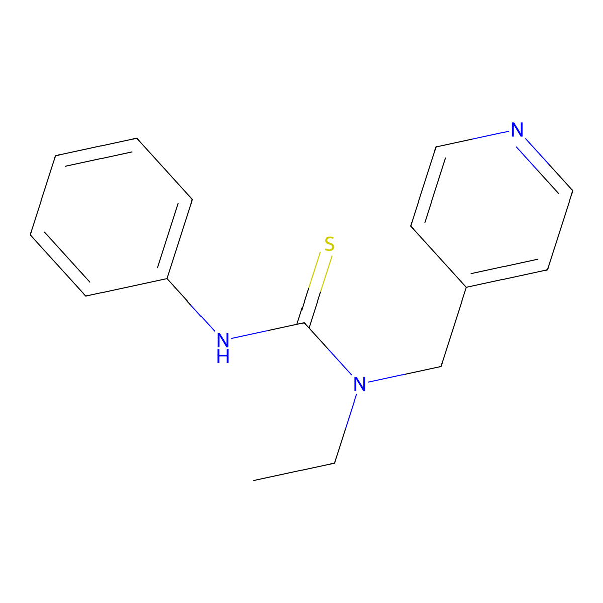 1-Ethyl-3-phenyl-1-(pyridin-4-ylmethyl)thiourea molecular structure, CAS 21780-52-9