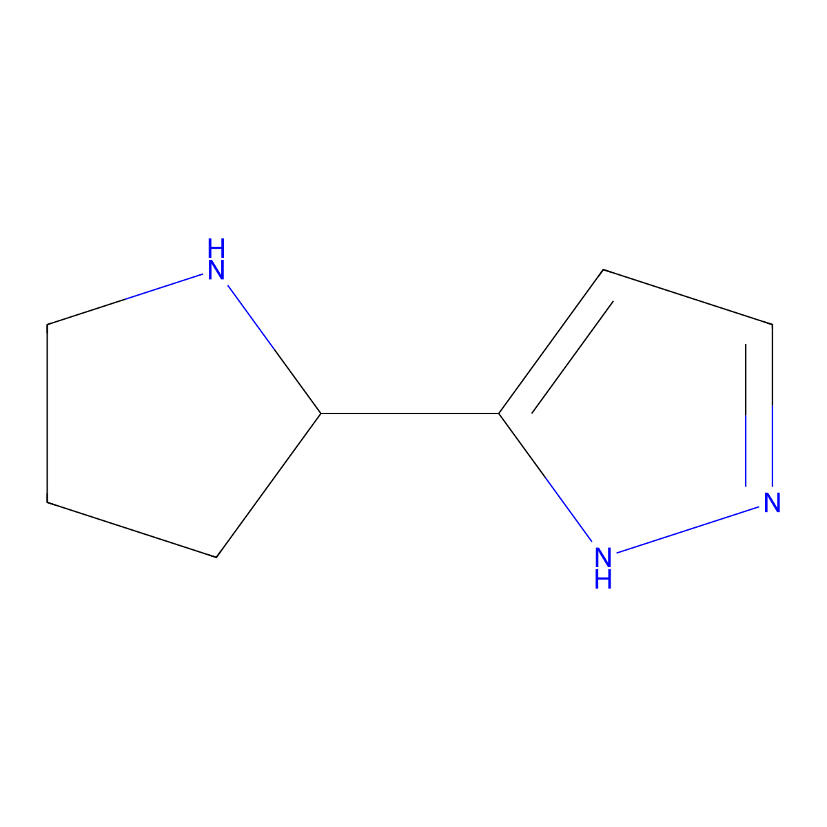 3-[(2S)-pyrrolidin-2-yl]-1H-pyrazole molecular structure, CAS 217805-62-4