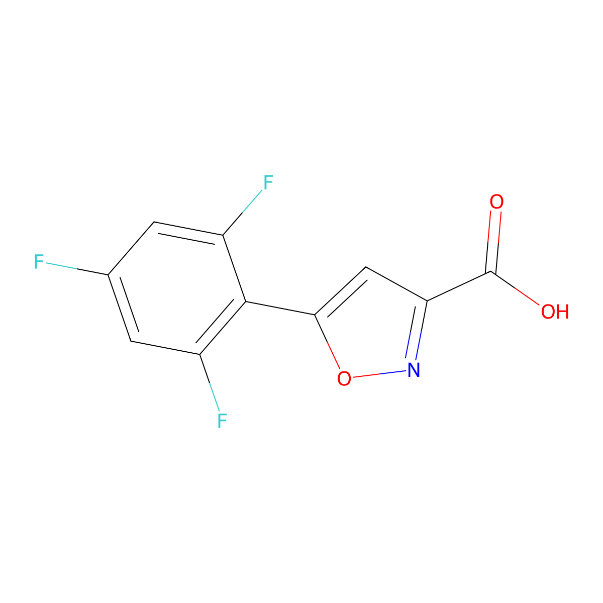 5-(2,4,6-Trifluorophenyl)-1,2-oxazole-3-carboxylic acid molecular structure, CAS 2178052-55-4