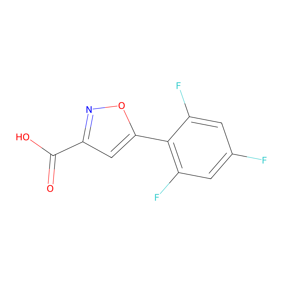 5-(2,4,6-Trifluorophenyl)-1,2-oxazole-3-carboxylic acid molecular structure, CAS 2178052-55-4