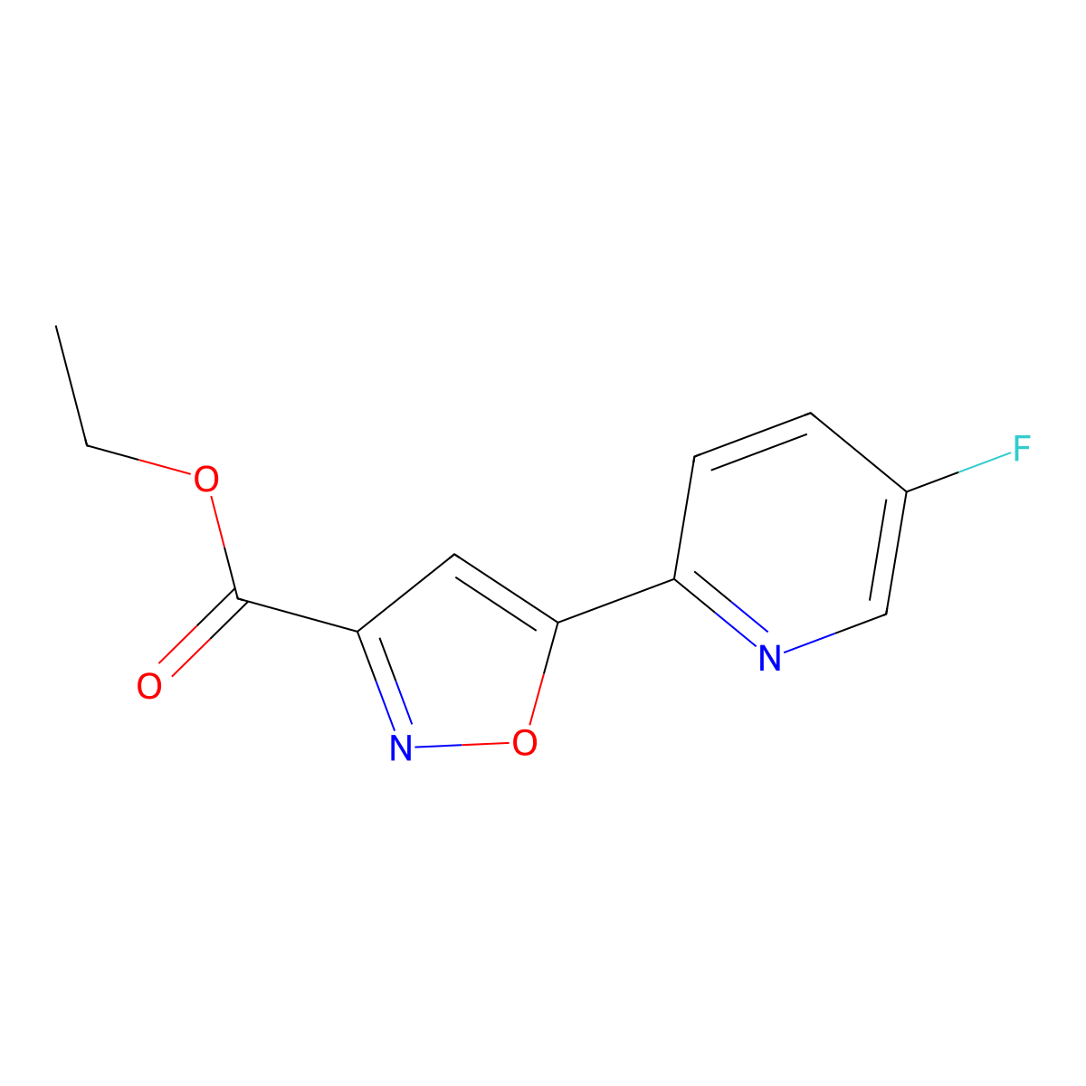 Ethyl5-(5-fluoropyridin-2-yl)-1,2-oxazole-3-carboxylate molecular structure, CAS 2178052-62-3
