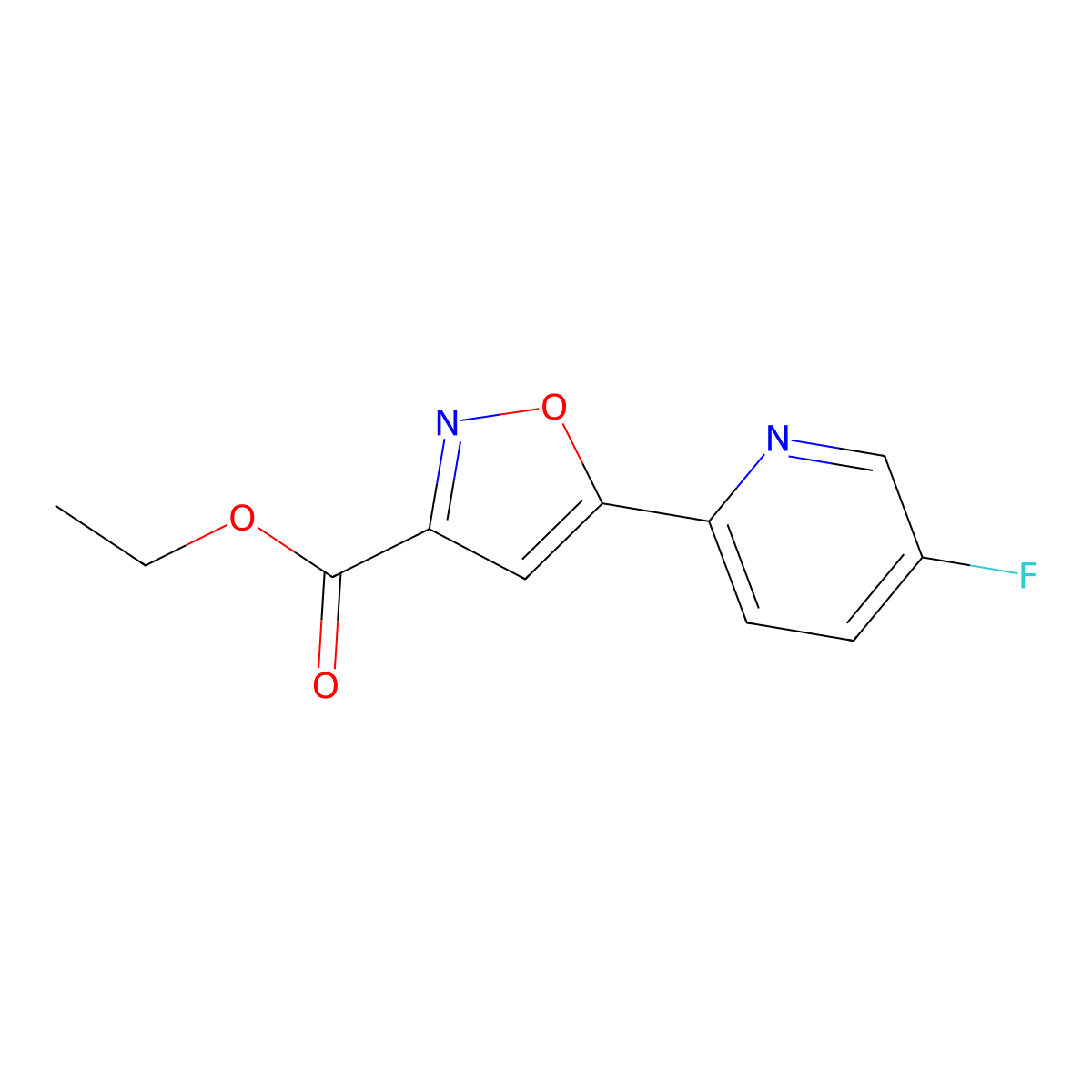Ethyl5-(5-fluoropyridin-2-yl)-1,2-oxazole-3-carboxylate molecular structure, CAS 2178052-62-3
