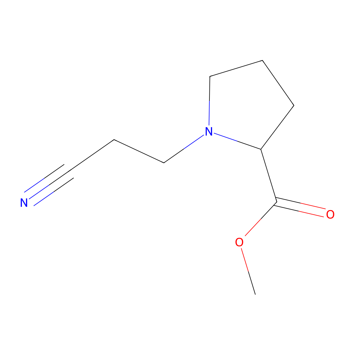 Methyl 1-(2-cyanoethyl)pyrrolidine-2-carboxylate molecular structure, CAS 2178086-50-3