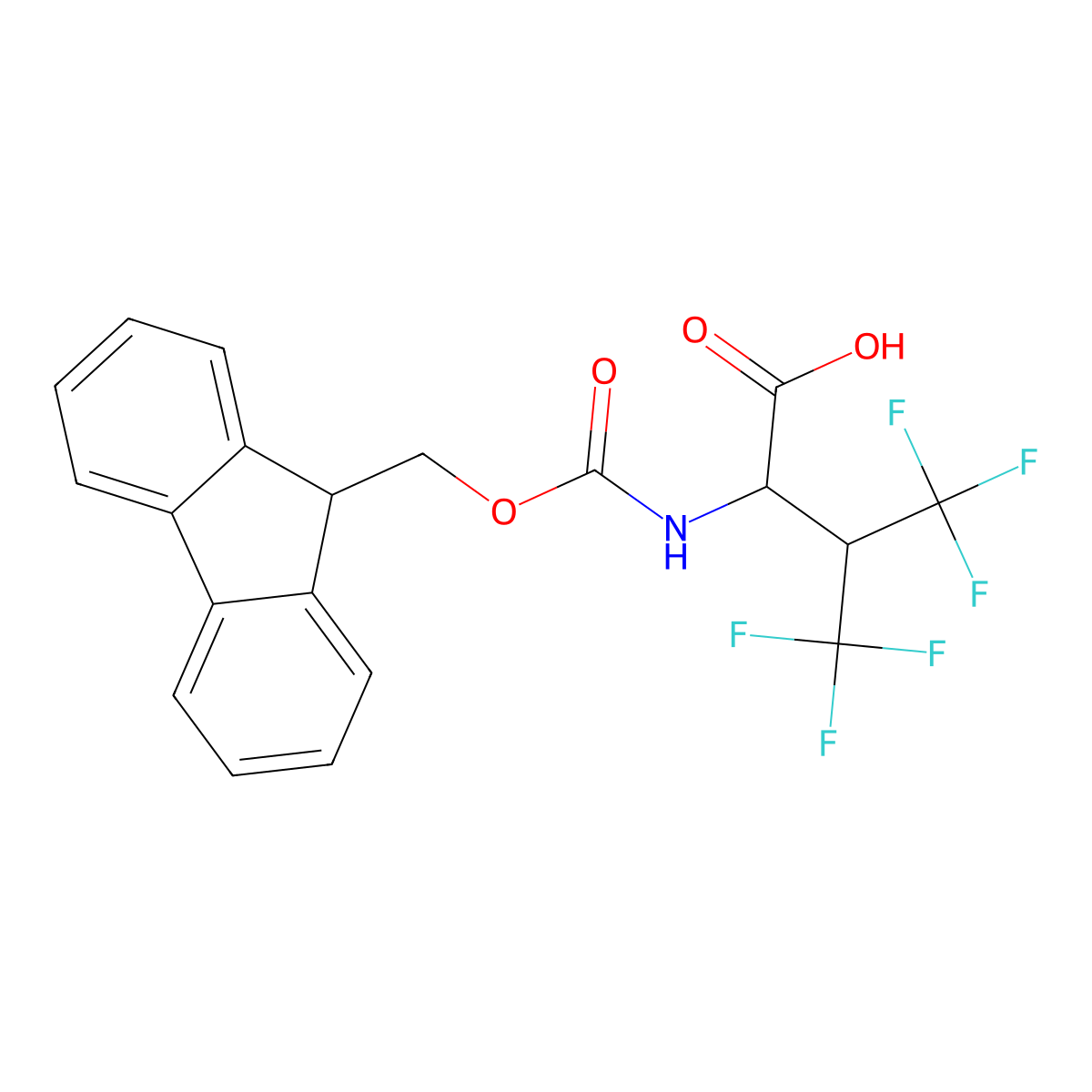 (2R)-2-({[(9H-fluoren-9-yl)methoxy]carbonyl}amino)-4,4,4-trifluoro-3-(trifluoromethyl)butanoic acid molecular structure, CAS 2178121-13-4