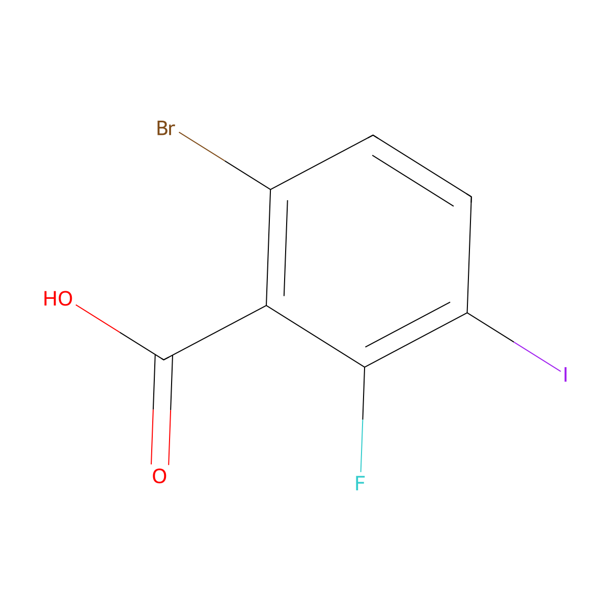 6-Bromo-2-fluoro-3-iodobenzoic acid molecular structure, CAS 217816-53-0