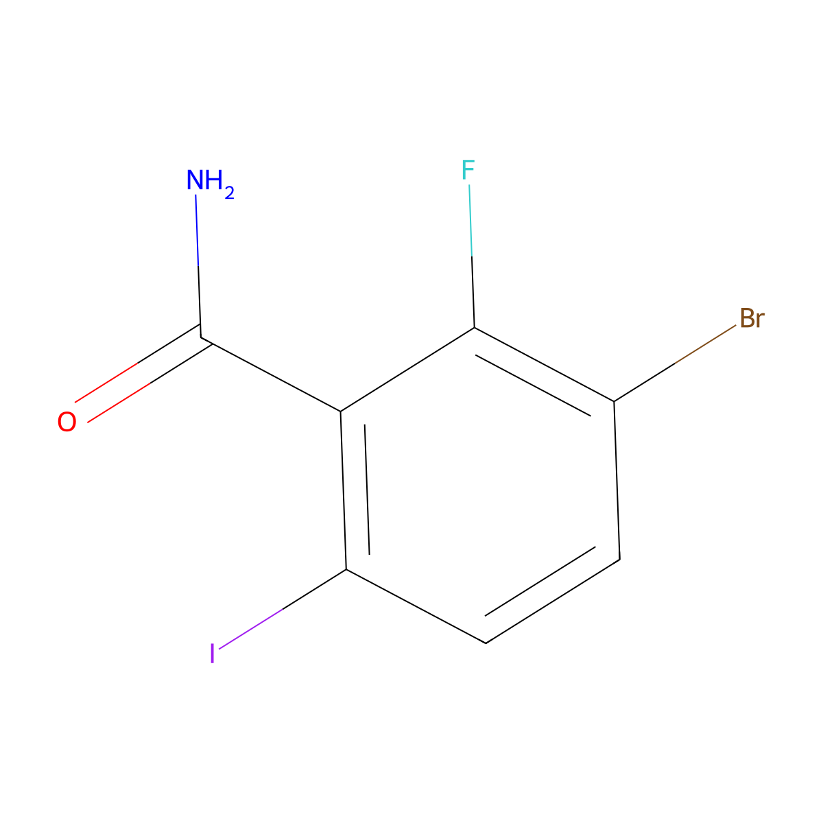3-Bromo-2-fluoro-6-iodobenzamide molecular structure, CAS 217816-60-9