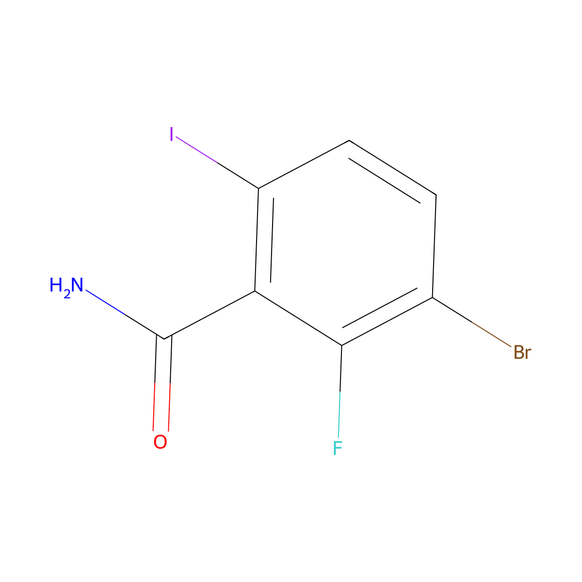 3-Bromo-2-fluoro-6-iodobenzamide molecular structure, CAS 217816-60-9
