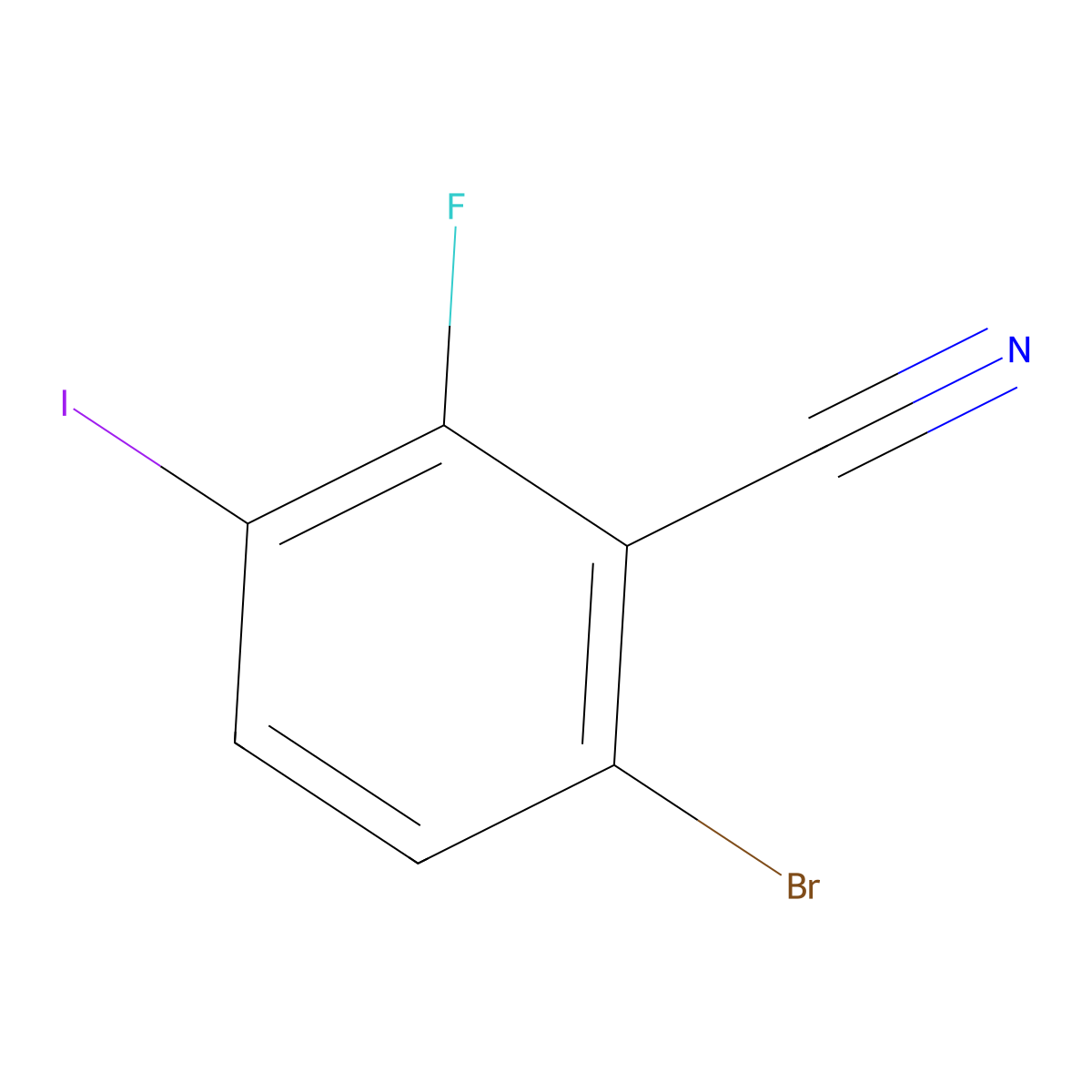 6-Bromo-2-fluoro-3-iodobenzonitrile molecular structure, CAS 217816-65-4