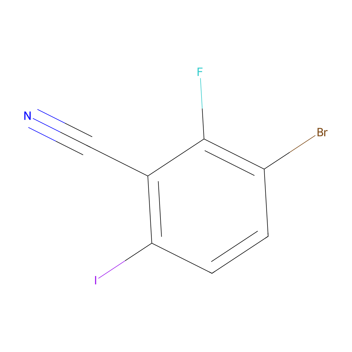 3-Bromo-2-fluoro-6-iodobenzonitrile molecular structure, CAS 217816-66-5