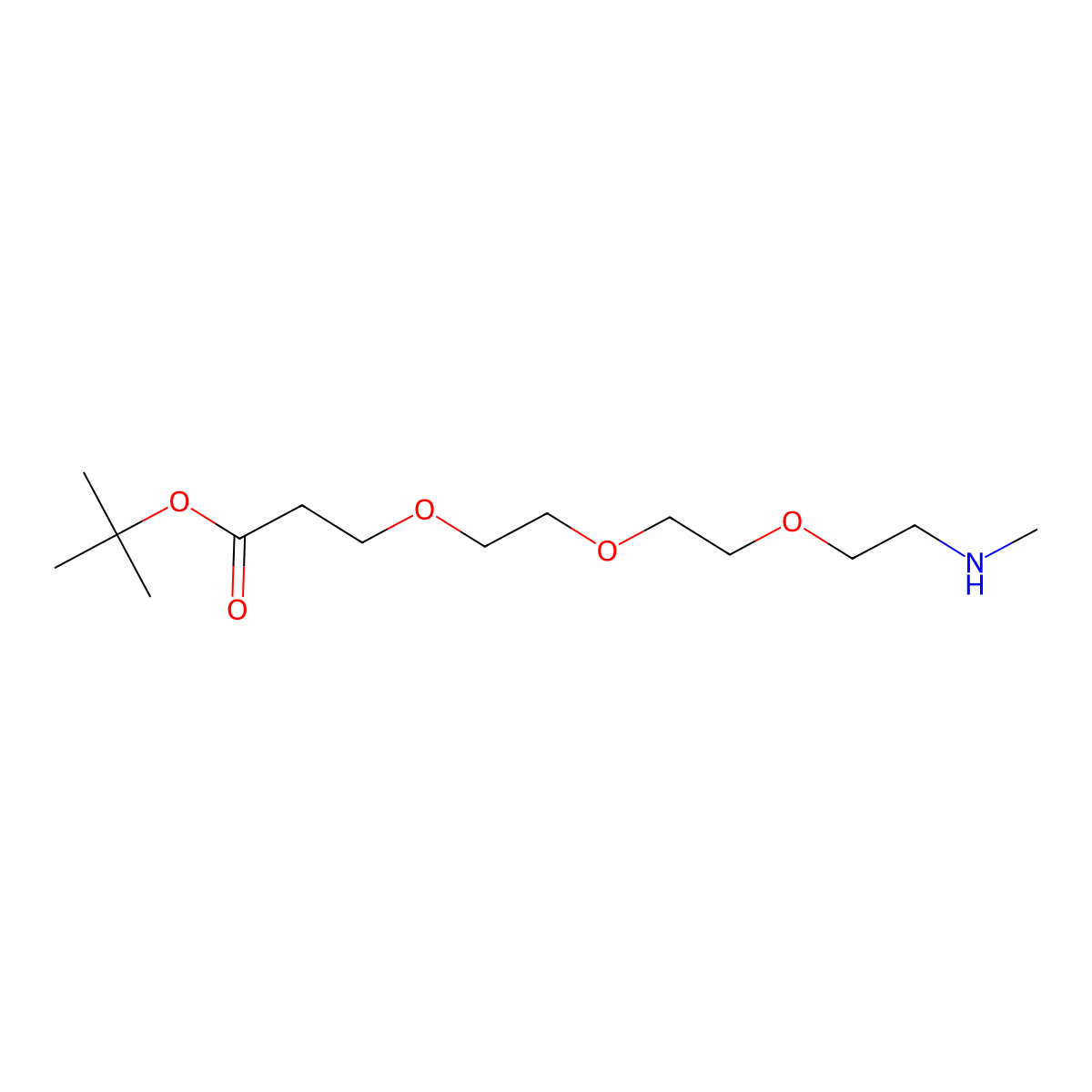 Methylamino-PEG3-t-butyl ester molecular structure, CAS 217817-03-3