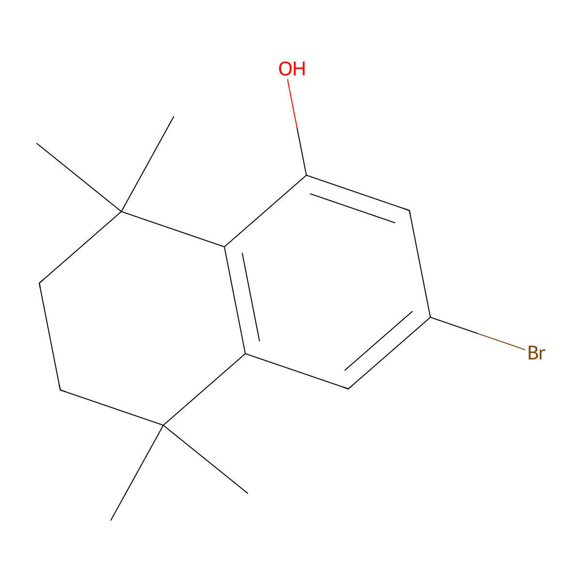 3-Bromo-5,5,8,8-tetramethyl-5,6,7,8-tetrahydronaphthalen-1-ol molecular structure, CAS 217818-93-4