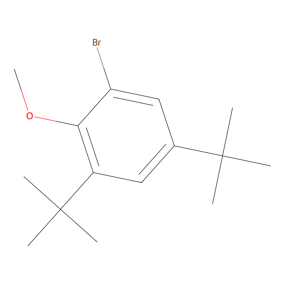 1-Bromo-3,5-di-tert-butyl-2-methoxybenzene molecular structure, CAS 217819-14-2