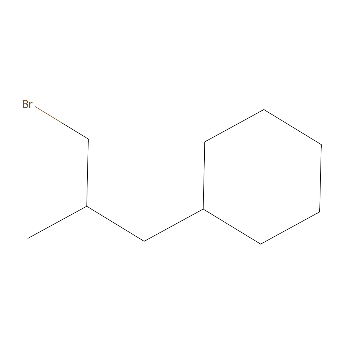 (3-Bromo-2-methylpropyl)cyclohexane molecular structure, CAS 21782-55-8
